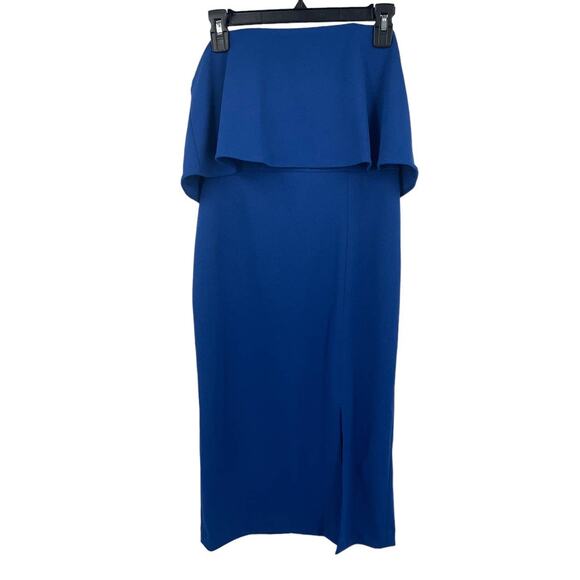 Donna Morgan dress strapless midi cocktail blue size 4 - Picture 1 of 4